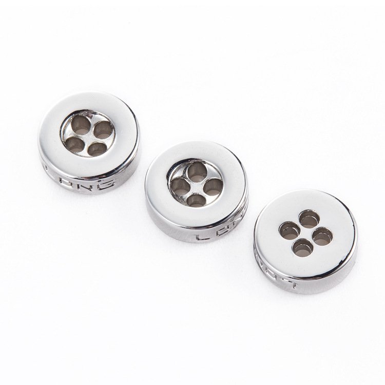 Round metal button