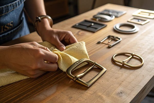 Make clear of buckle material before cleaning