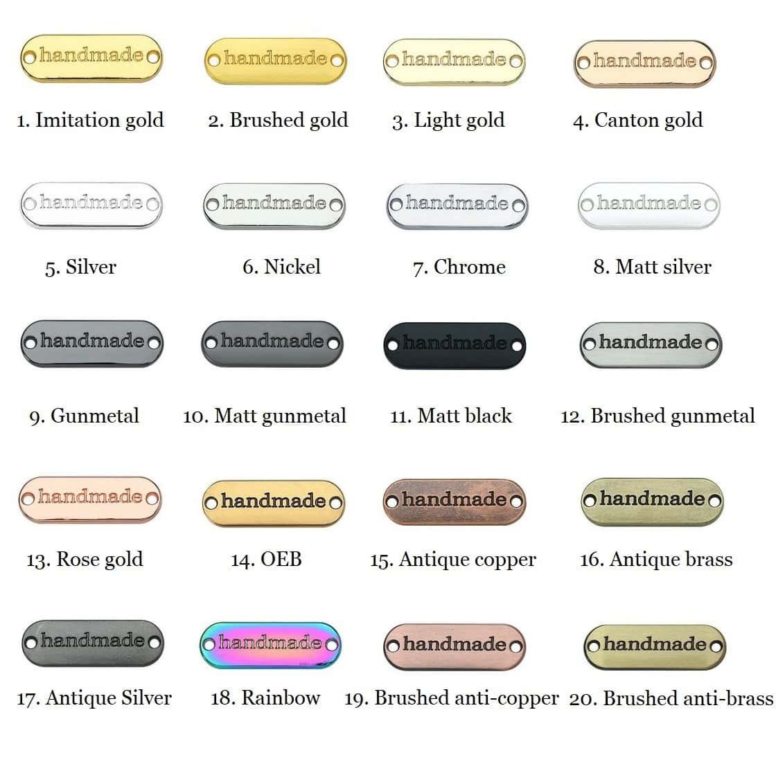 Metal color chart
