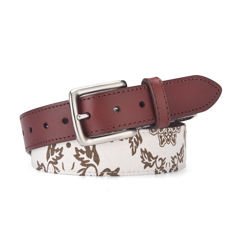 5 Leather Belt with Canvas Leather Belt with Canvas