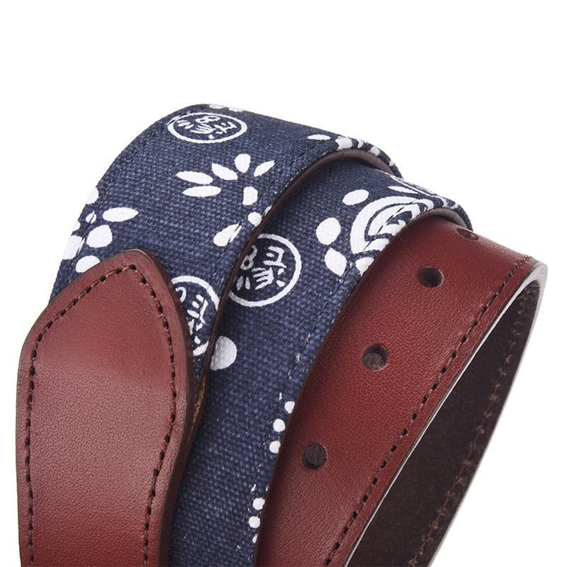 Leather Belt with Canvas-04 Leather Belt with Canvas