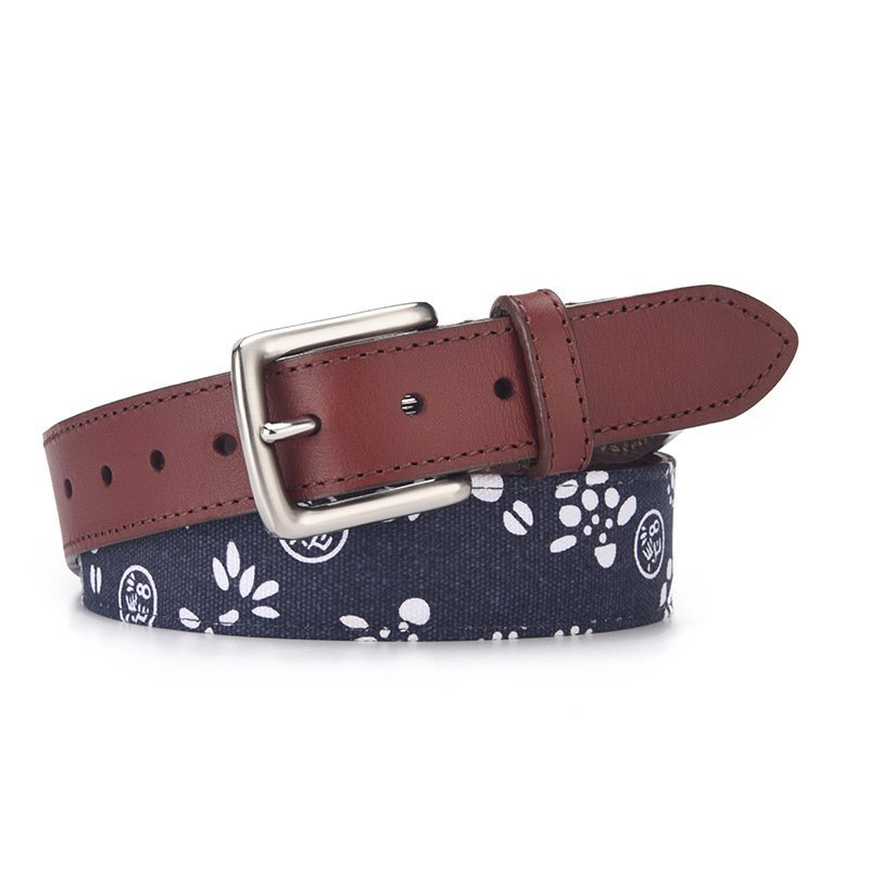 Leather Belt with Canvas-06 Leather Belt with Canvas